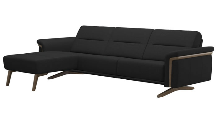 Stressless Stella Chaise Sofa in Silva Charcoal Fabric